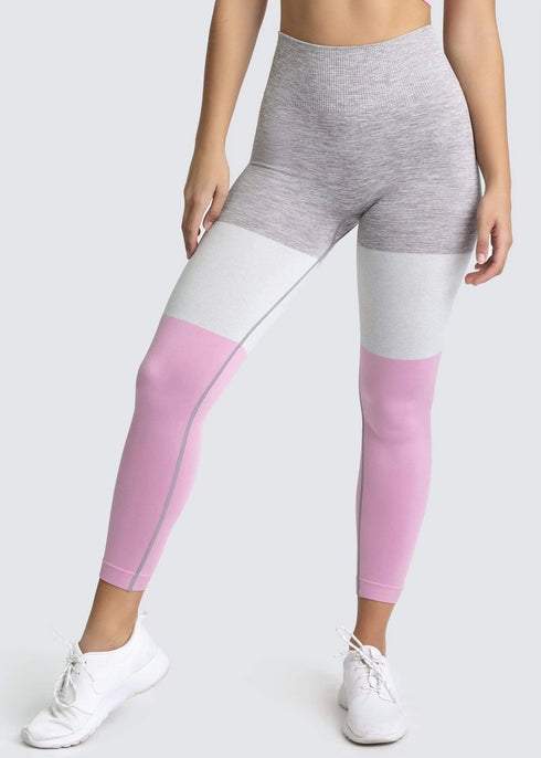 the keeper SET full length legging & crop colour block PINK